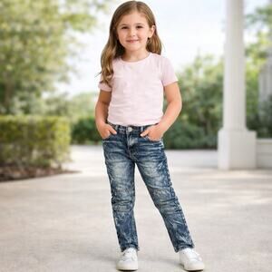 Refinery Republic Girls Size 6 Acid Wash Moto Skinny Jeans Stretch Denim